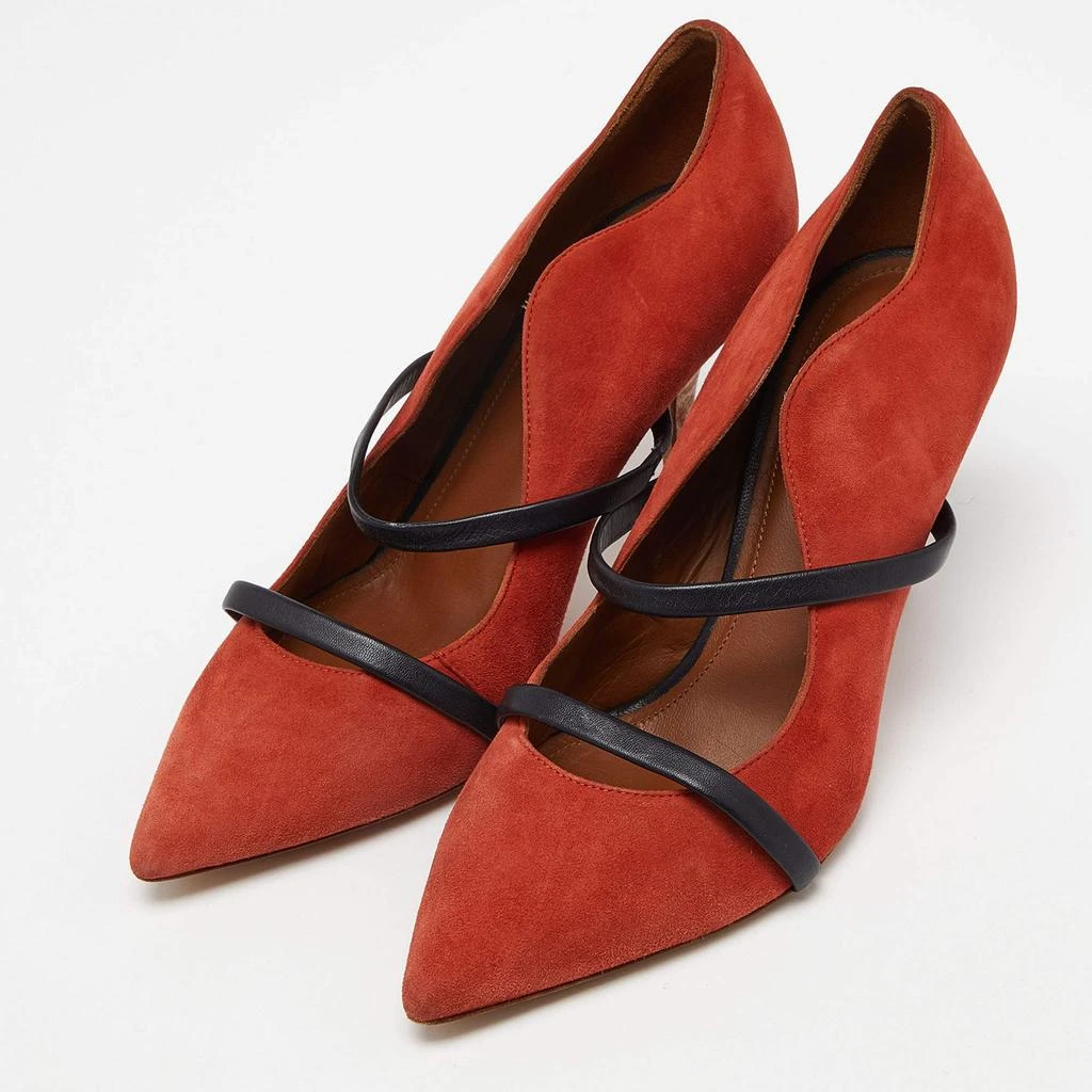 Malone Souliers Malone Souliers Brick Moire Canvas and Leather Maureen Pumps Size 38 2