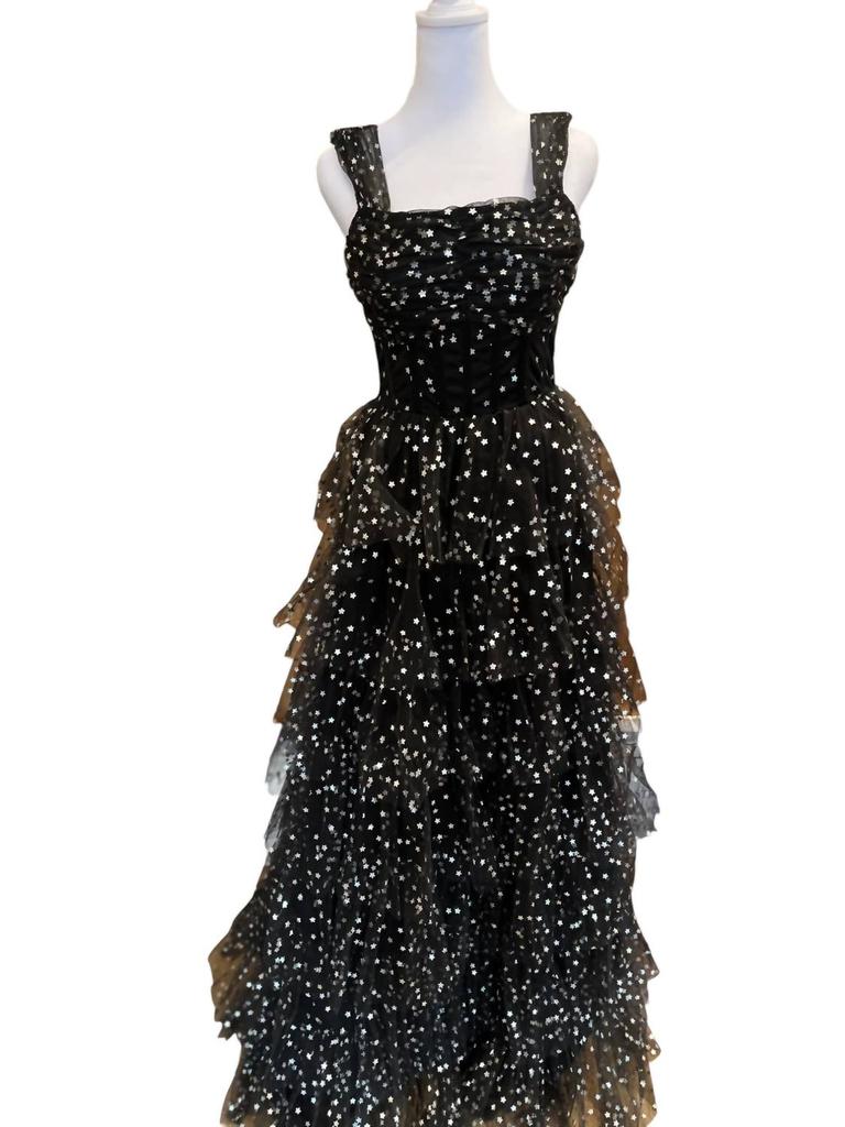 RED Valentino Pussy-bow tiered glittered tulle mini dress