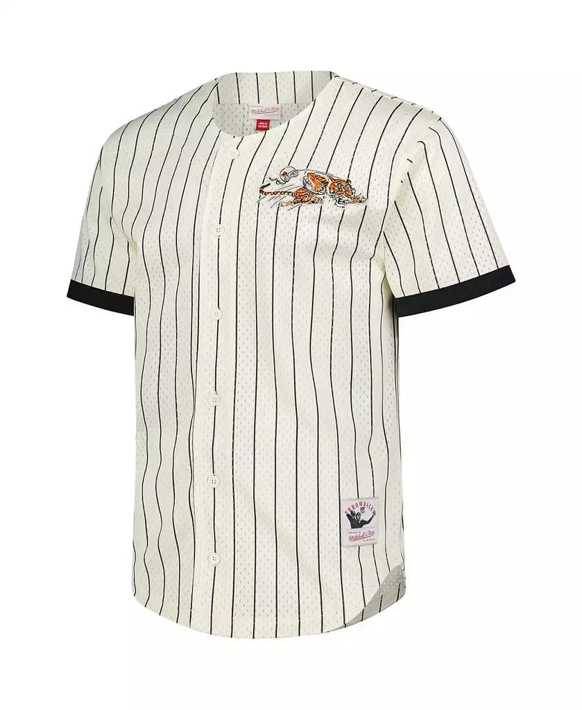 Mitchell & Ness Men's Cream Cincinnati Bengals Final Seconds Vintage Logo Mesh Button-Up Shirt 2