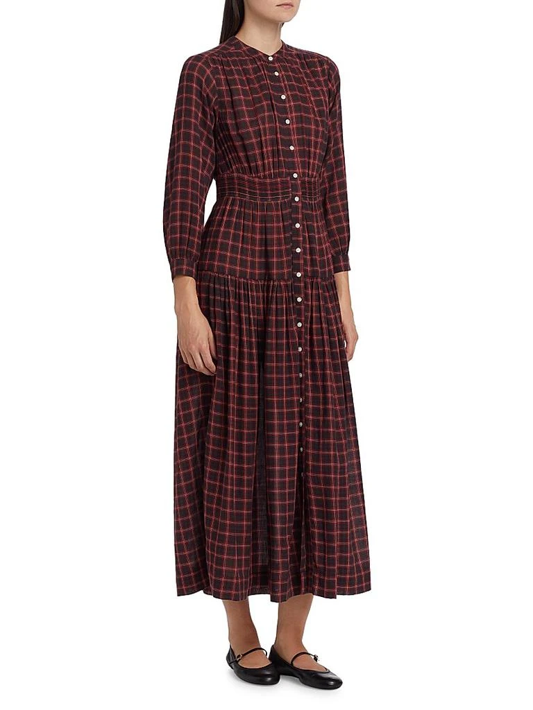 DÔEN Annika Plaid Cotton Midi-Dress 4