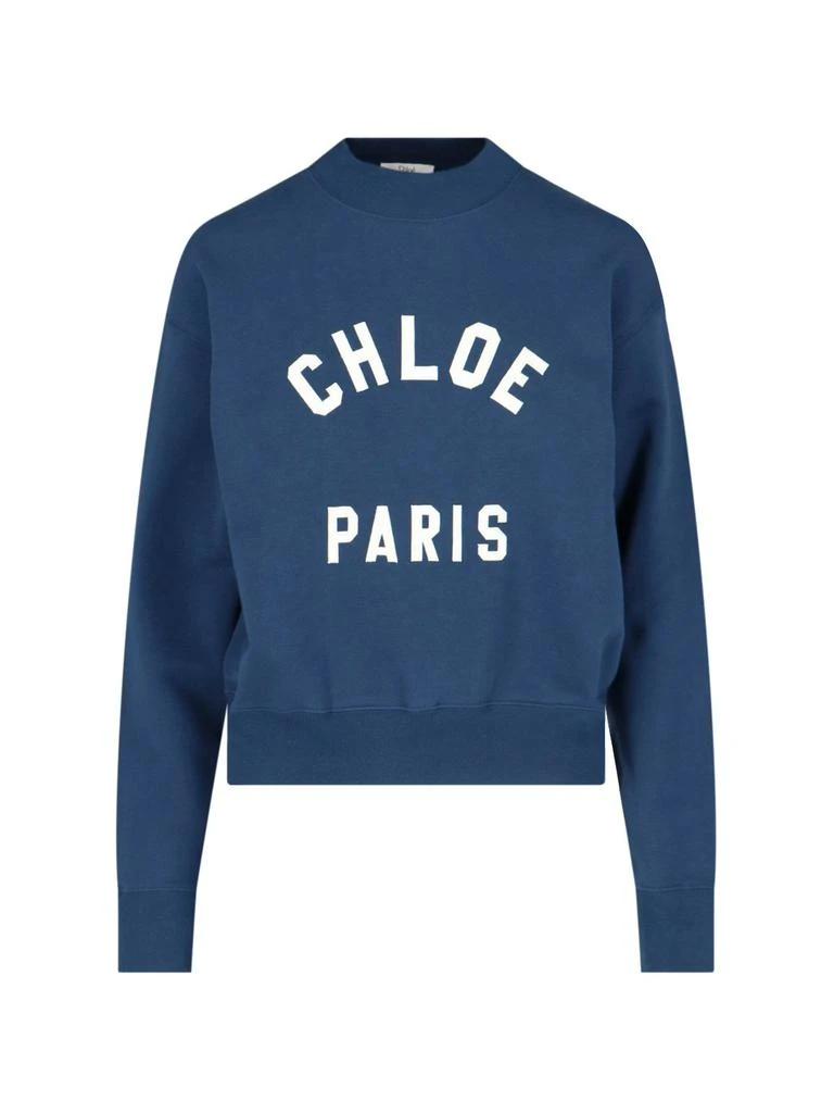 Chloé Chloé Logo Printed Mock-Neck Sweatshirt from Cettire