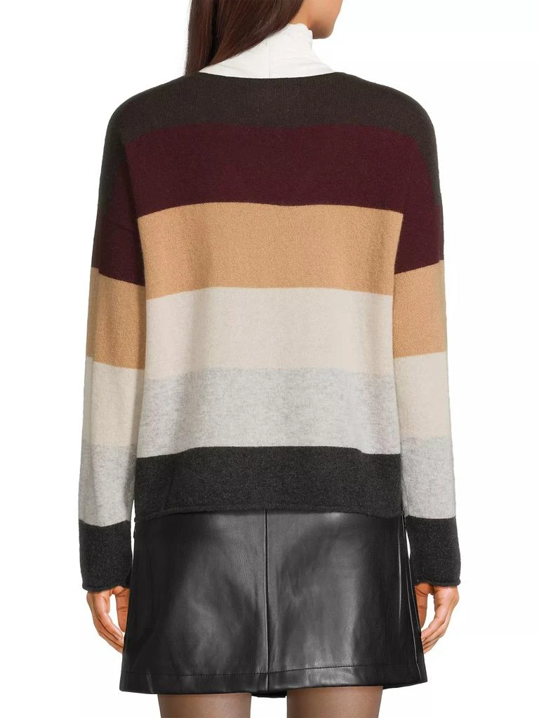 COLORUSH Rainbow Penny V Striped Cashmere Sweater 5