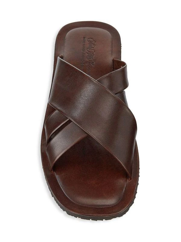 Saks Fifth Avenue COLLECTION Leather Crisscross Slides 5