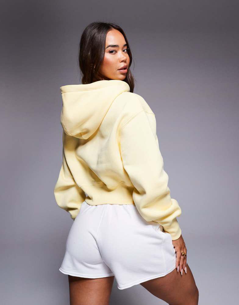 NIKE Nike Phoenix Fleece cropped full zip hoodie in yellow