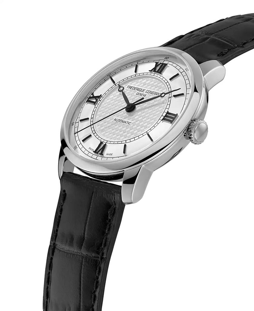 Frederique Constant Men's Swiss Automatic Classics Premiere Black Leather Strap Watch 39mm