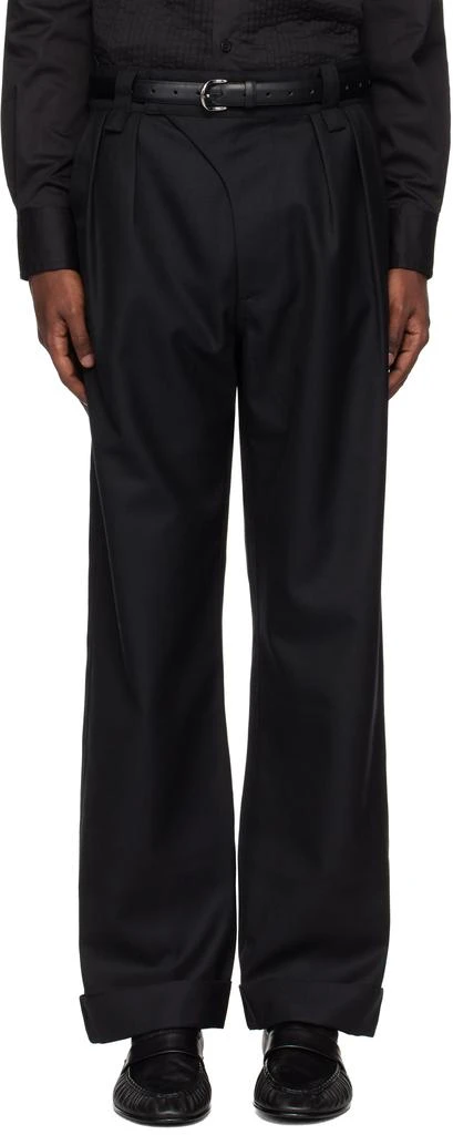 Galilee-By-Sea Black Classic Turn Up Trousers 1