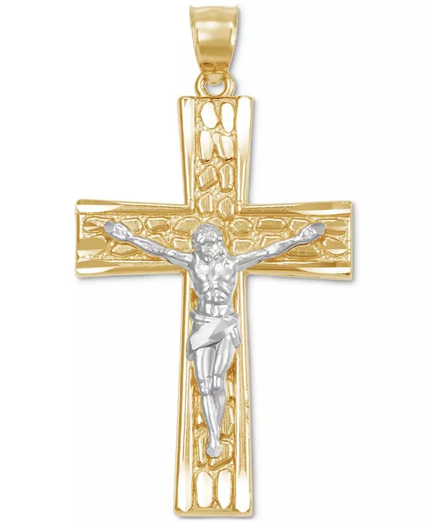 Macy's Men's Two-Tone Openwork Dimensional Crucifix Pendant in 14k Gold 1