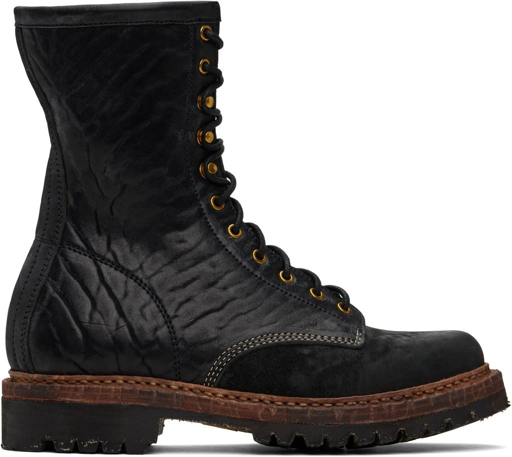 VisVim Black Scout Plain Toe Hi-Folk Boots 1