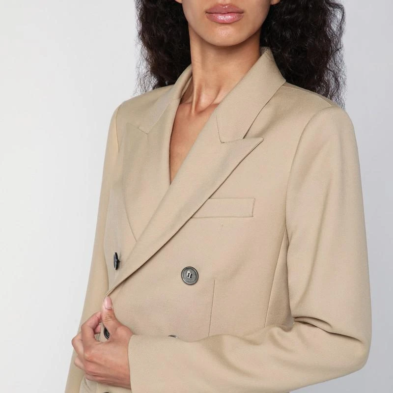 Ami Paris Sand-coloured double-breasted jacket in wool 4