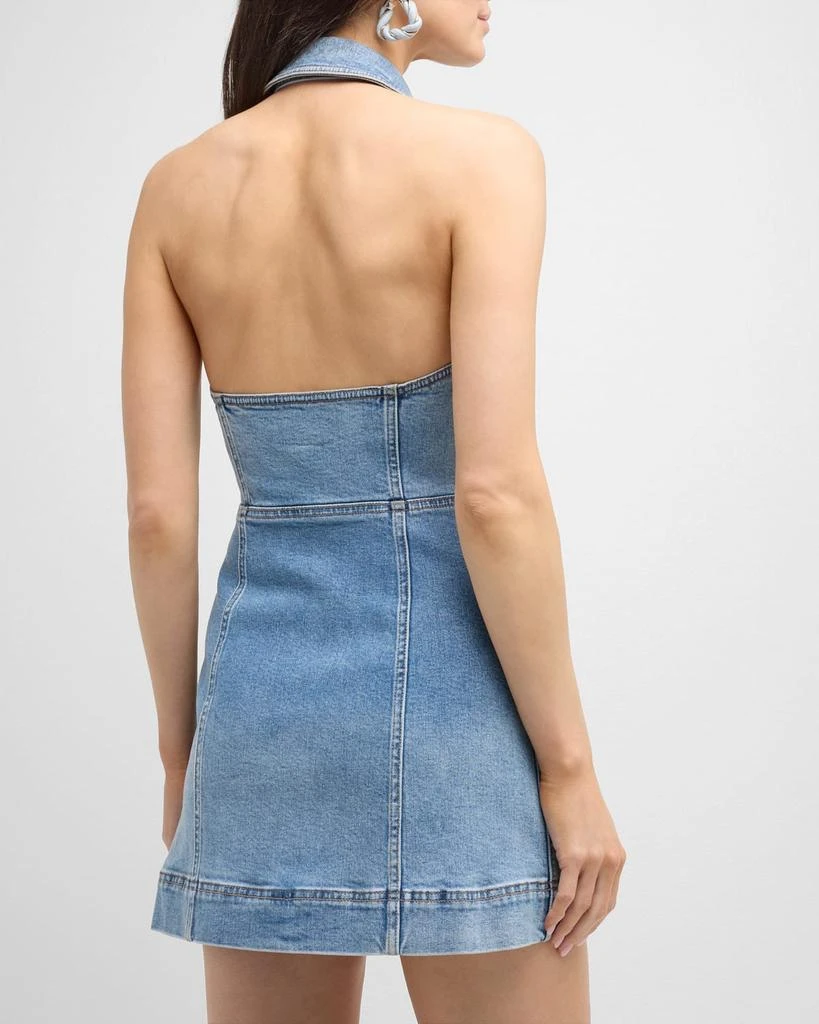 Alice + Olivia Kendall Denim Halter Mini Dress 7