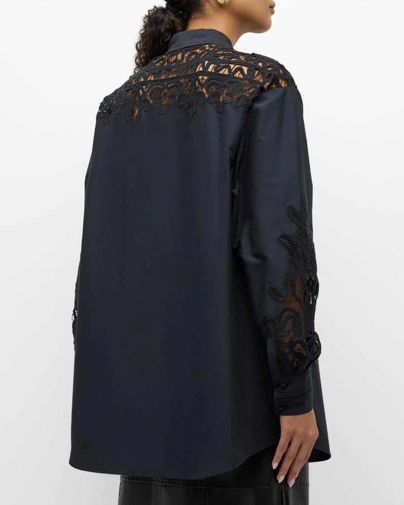 Ulla Johnson Harden Openwork Embroidery Cotton and Silk Tunic Shirt 3