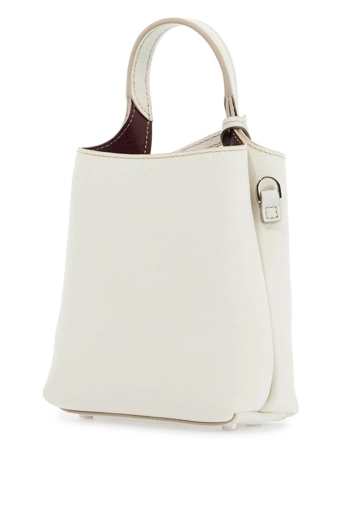 TOD'S white calf leather crossbody bag with burgundy details 2