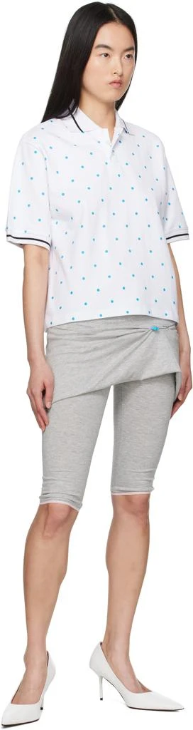 Ashley Williams White Polka-Dot Polo 4