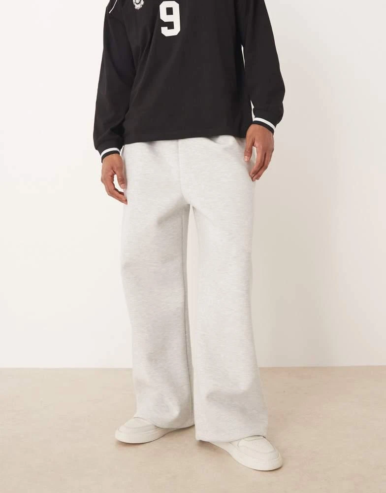 ASOS ASOS DESIGN oversized scuba-style fabric jogger in light grey 1