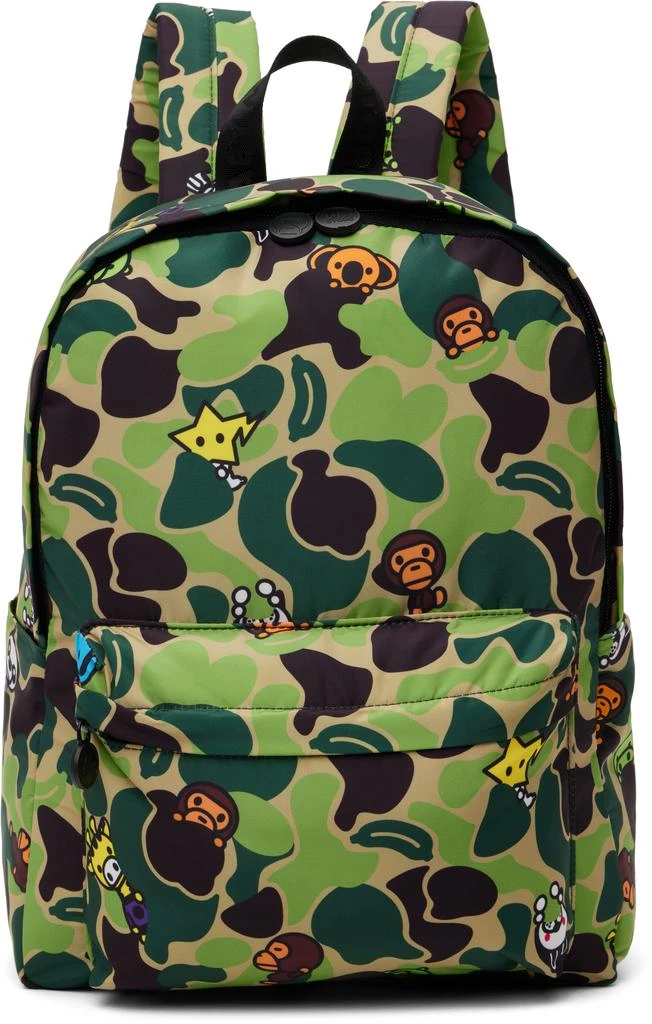 Bape Kids Khaki ABC Milo All Friends Medium Backpack 1