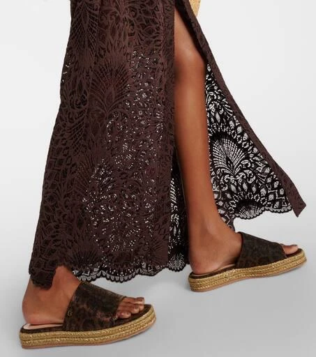 Gianvito Rossi Leopard-print platform espadrille slides 4