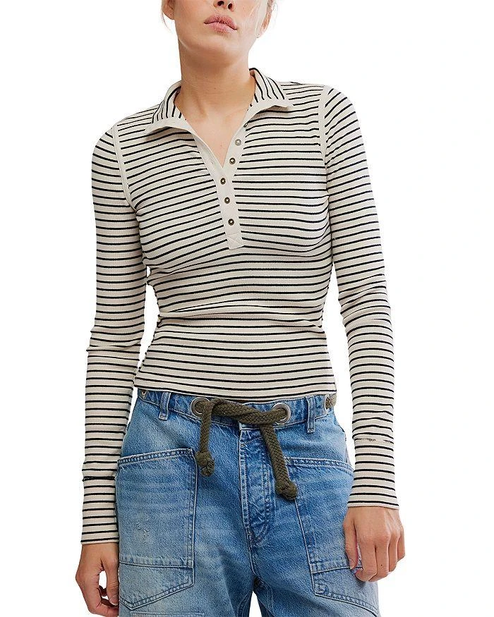 Free People Lake Henley Striped Top
