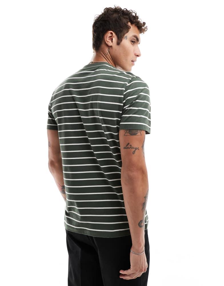 New Look New Look stripe t-shirt in green and white