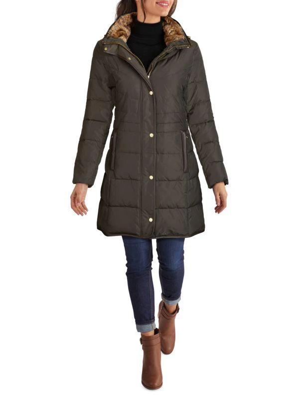 Cole Haan Faux Fur Trim Down Puffer Jacket 1