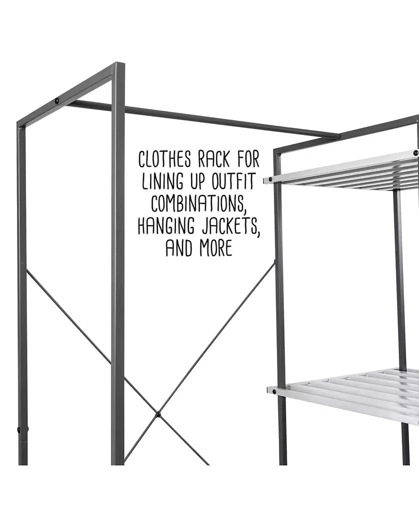 Honey Can Do Freestanding Metal Open Closet Wardrobe 12