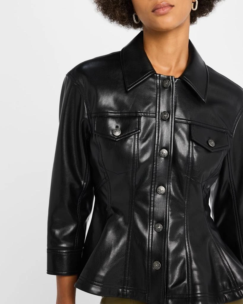 Cinq a Sept Gina Vegan Leather Peplum Jacket 5