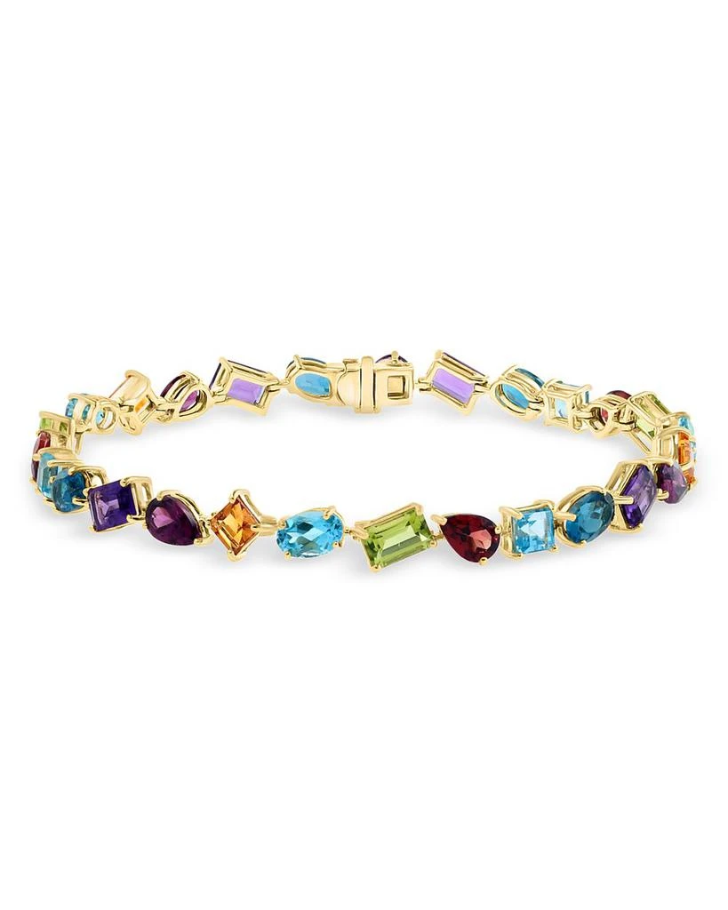 Bloomingdale
s Rainbow Gemstone Mixed Cut Bracelet in 14K Yellow Gold 1