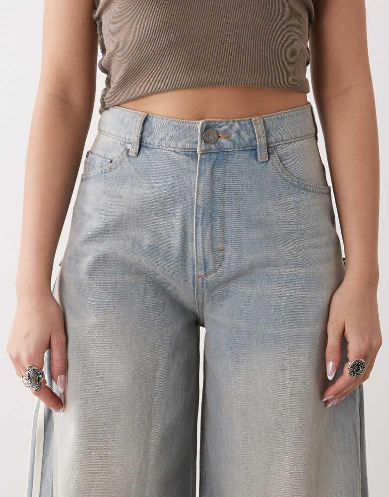 adidas Originals Adilenium Season 3 side zip jeans in light wash adidas Originals Adilenium Season 3 side zip jeans in light wash
