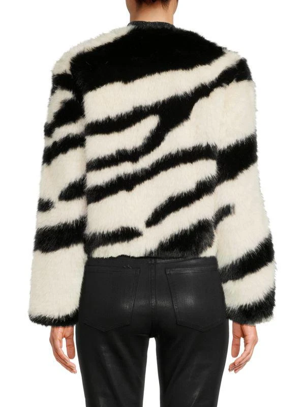 SHACI Zebra-Print Faux Fur Jacket 2