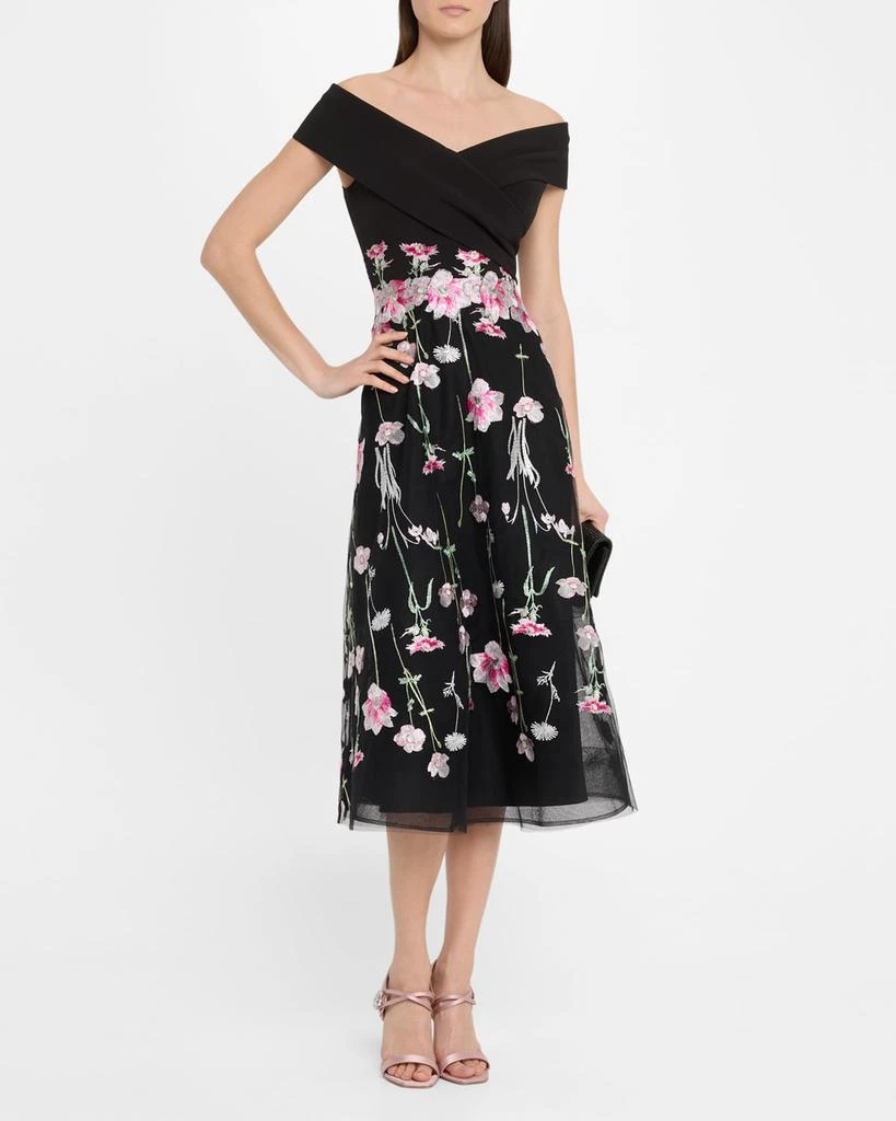 Off-Shoulder Embroidered Tulle Midi Dress  On Sale Now with Up to 70% Off  | Discover Exclusive Deals & Savings at BeyondStyle  Authentic Teri Jon  women|Women|dresses|women's clothing with Limited-Time Discounts, Free