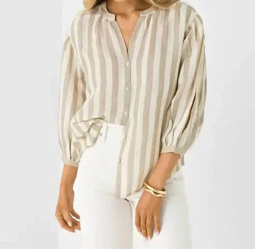 Velvet by Graham & Spencer Velvet By Graham & Spencer - Gabby Striped Linen Top