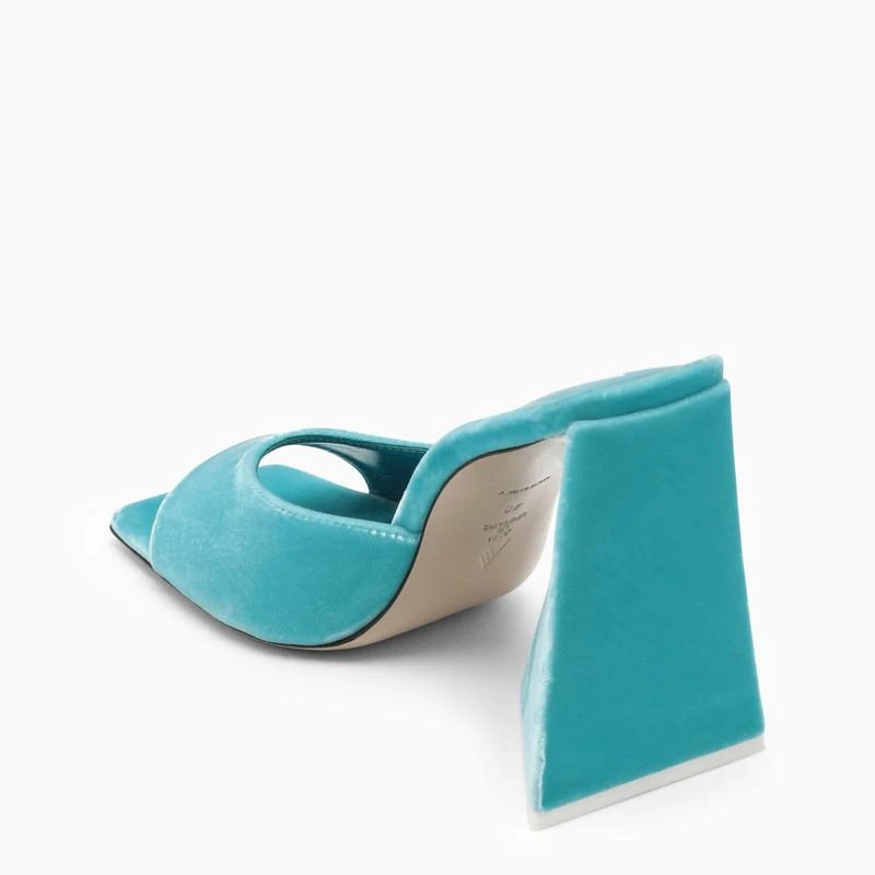 The Attico MULE DEVON TURQUOISE IN VELVET 4