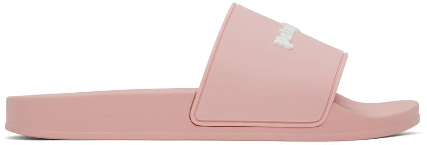Palm Angels Pink Monogram Pool Slides 1