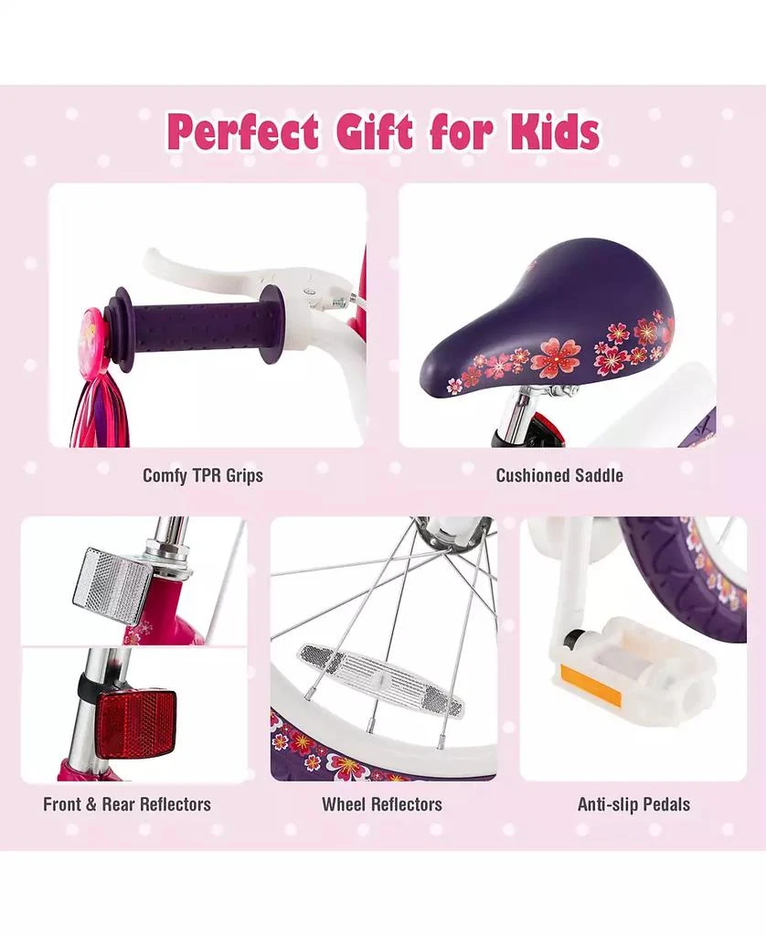 Mecale 14 Inch Kids Bike with Doll Seat and Removable Training Wheels 7