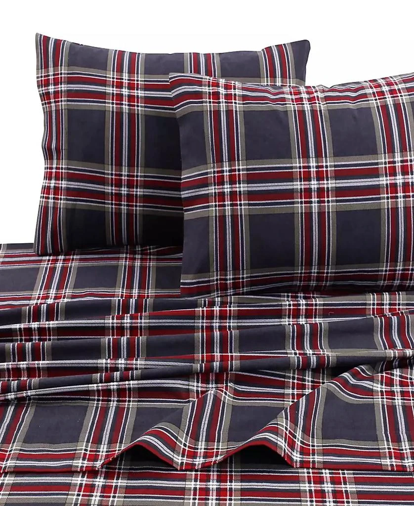 Tribeca Living Heritage Plaid 5-ounce Flannel Printed Extra Deep Pocket Sheet Set, Twin 2