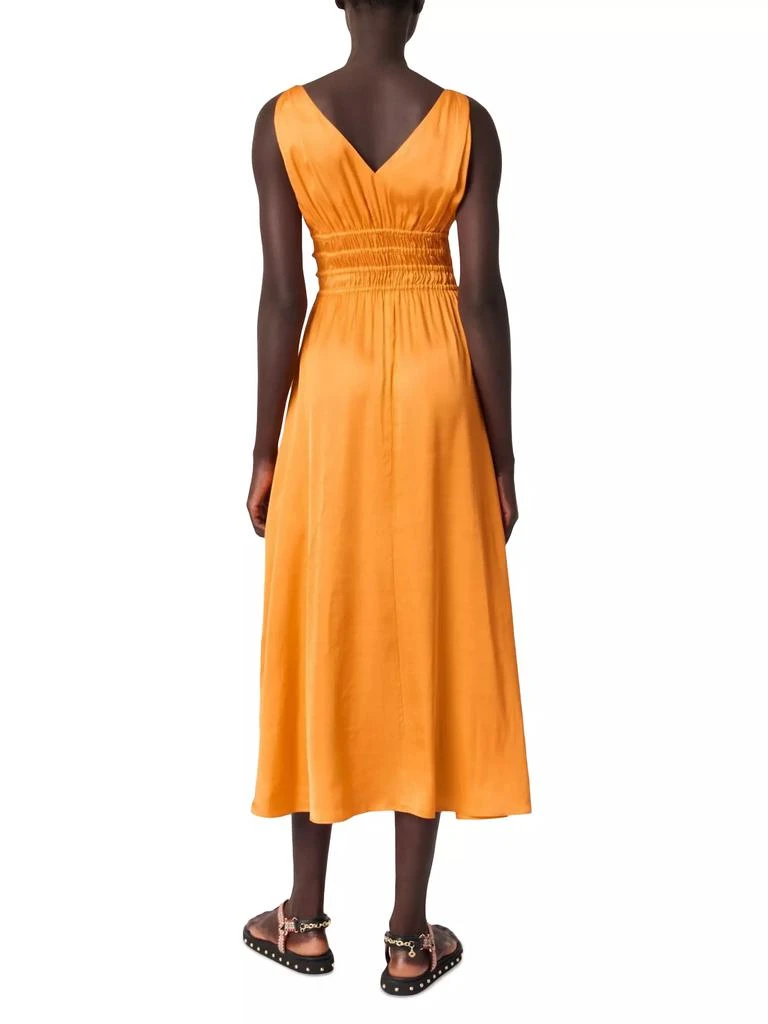 Maje Satin-Look Midi Dress 4