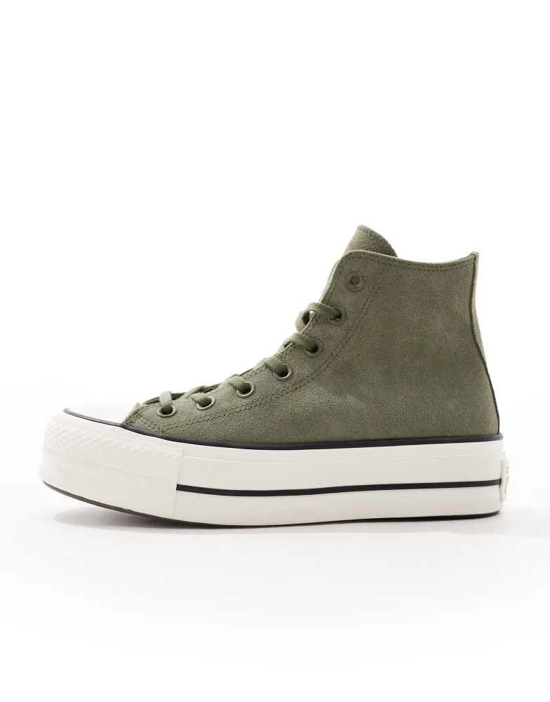 Converse Converse Chuck Taylor All Star Hi Lift trainers in olive green 3
