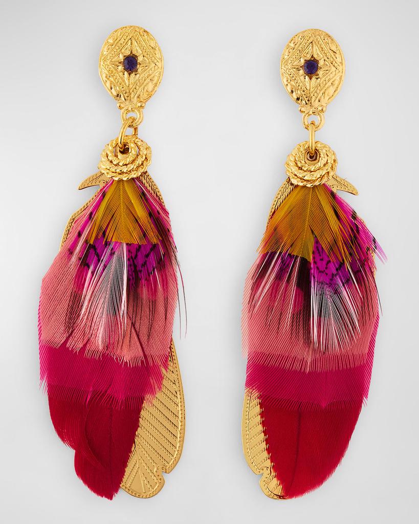 GAS Bijoux Sao Feather Drop Earrings