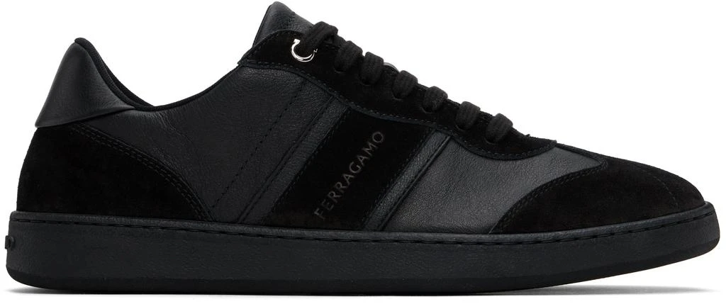 Ferragamo Black Low Top Signature Sneakers 1