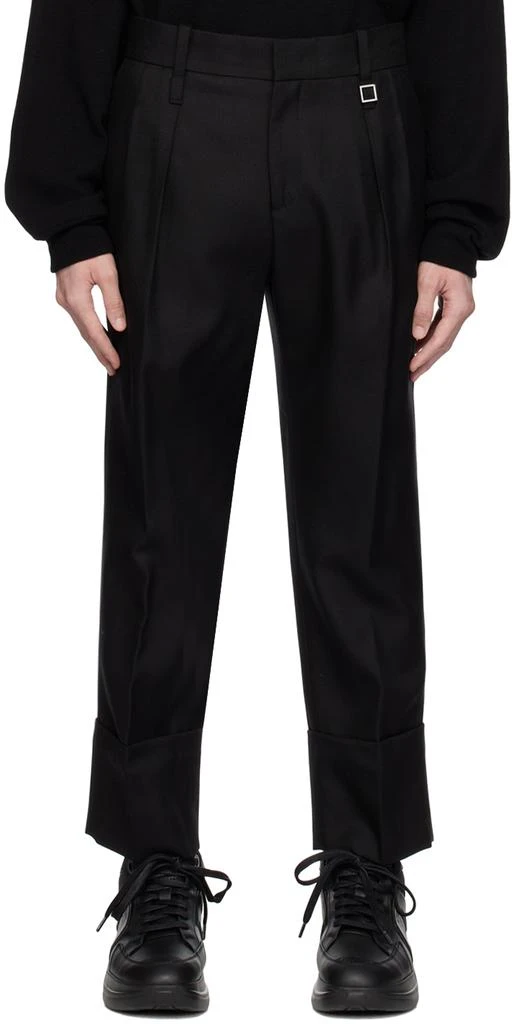 Wooyoungmi Black Turn-Up Trousers 1