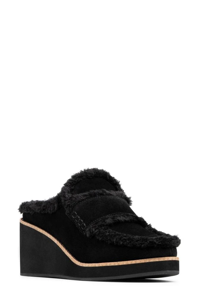 Donald Pliner Faux Shearling Lined Wedge Clog