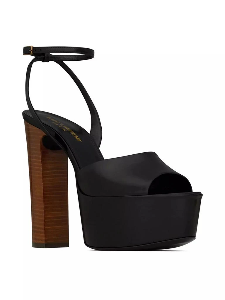 Yves Saint Laurent Jodie Platform Sandals in Shiny Leather 2
