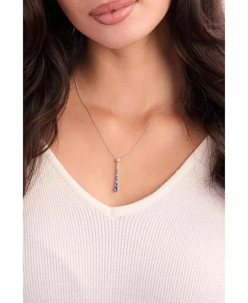 Le Vian Denim Ombré (7/8 ct. t.w.) 
White Sapphire (1/6 ct. t.w.) Graduated Adjustable 20" Lariat Necklace in 14k White Gold 5