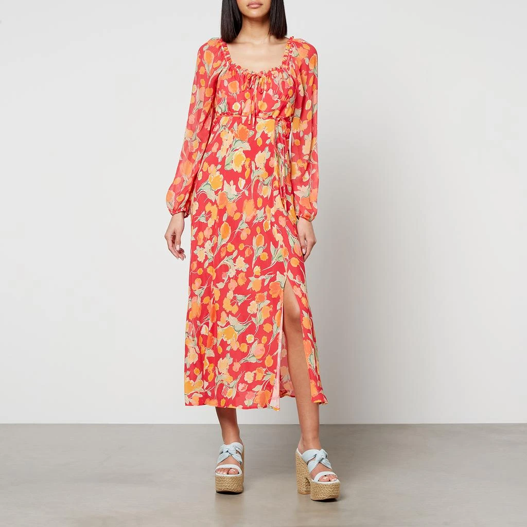 Rixo Rixo Olimani Floral-Print Chiffon Midi Dress 1