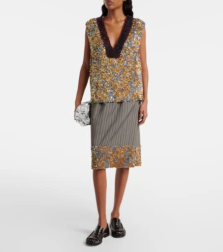 Dries Van Noten Ruffled metallic leather clutch 5