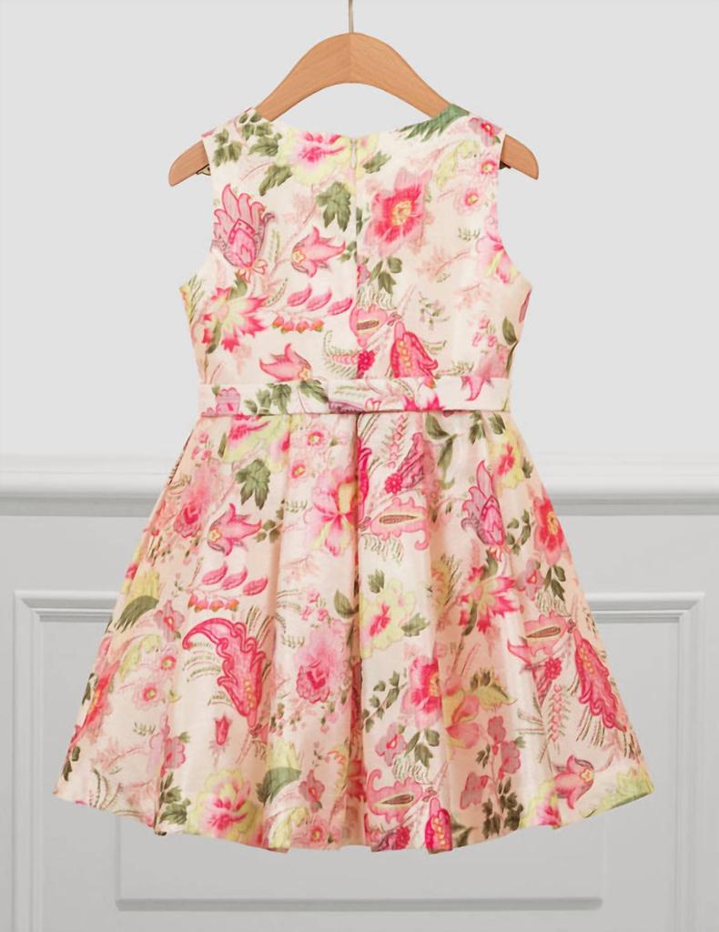 Abel & Lula Abel & Lula - Girl's Silk Flower Printed Dress
