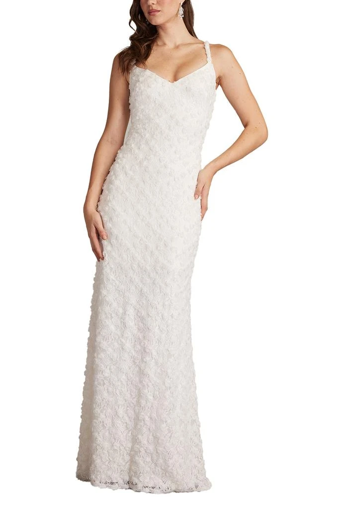 Tadashi Shoji Erma 3D Floral Spaghetti Strap Gown 3
