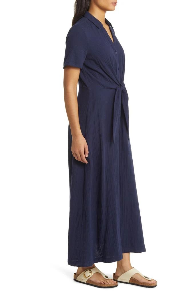 Caslon Vacation Tie Front Gauze Shirtdress 6