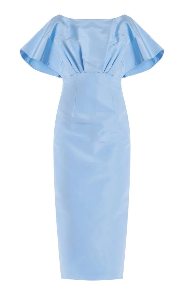 Carolina Herrera Carolina Herrera - Exclusive Pleated Silk-Taffeta Midi Dress - Blue - US 10 - Moda Operandi 1