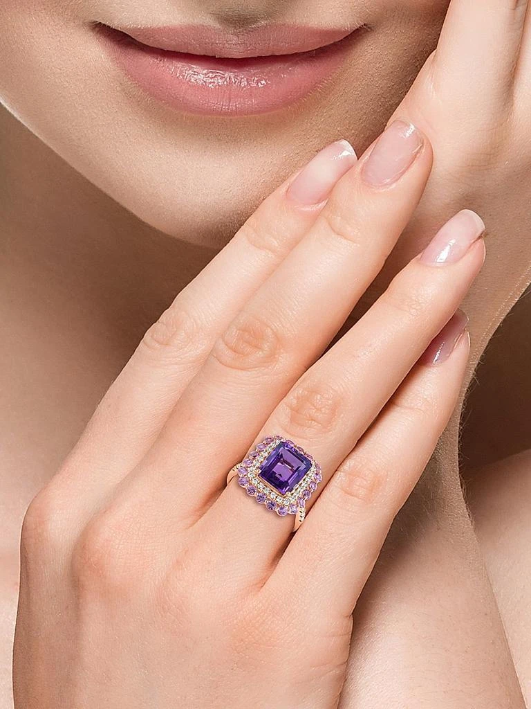 Saks Fifth Avenue Collection 14K Rose Gold 
Multi-Stone Halo Ring 2