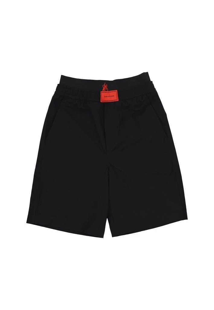 Vision of Super Men's Shorts Embroidered Flames Shorts Black 1